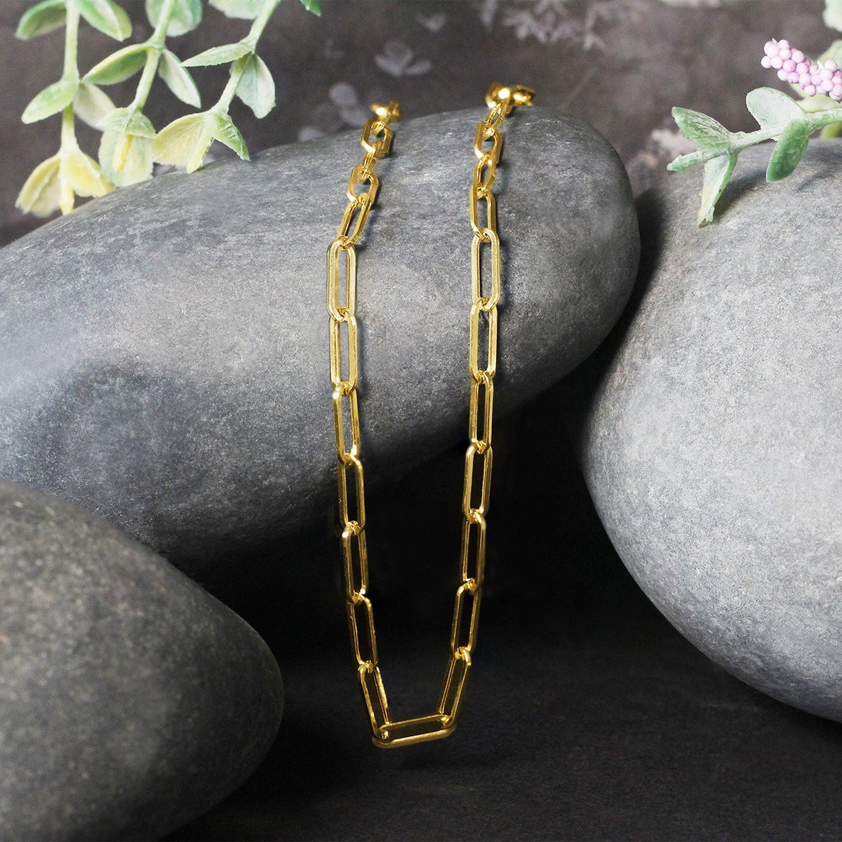 Cadena de eslabones tipo clip ancha en oro amarillo de 14K (3.20 mm)