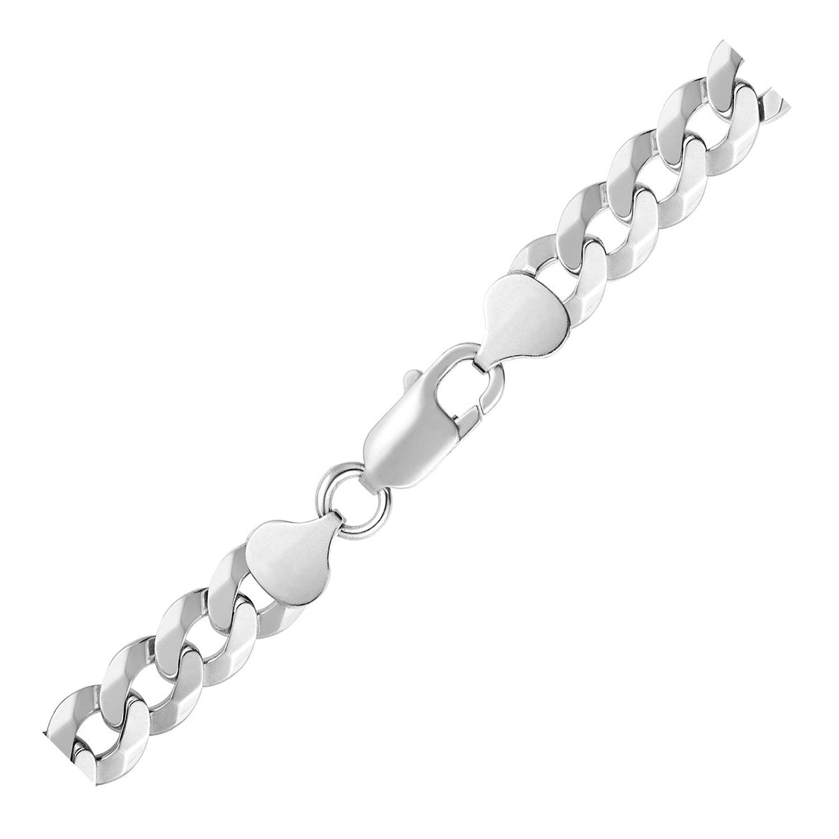 Pulsera de plata de ley con baño de rodio y estilo de cadena cubana (8,40 mm)