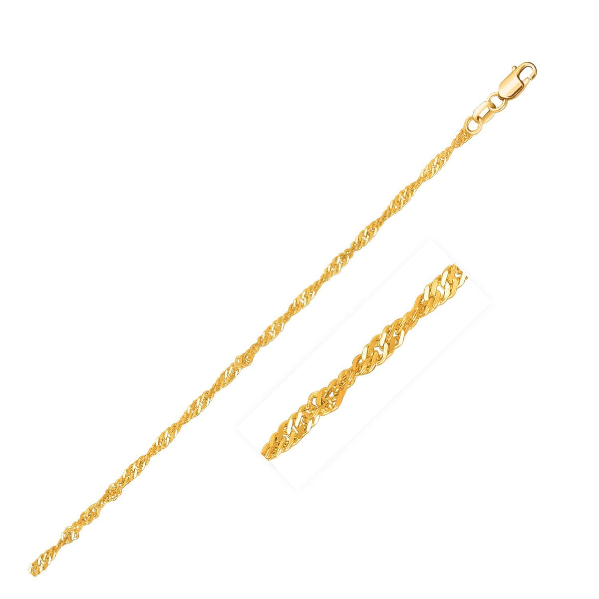 Cadena Singapur de oro amarillo de 14 quilates (1.80 mm)