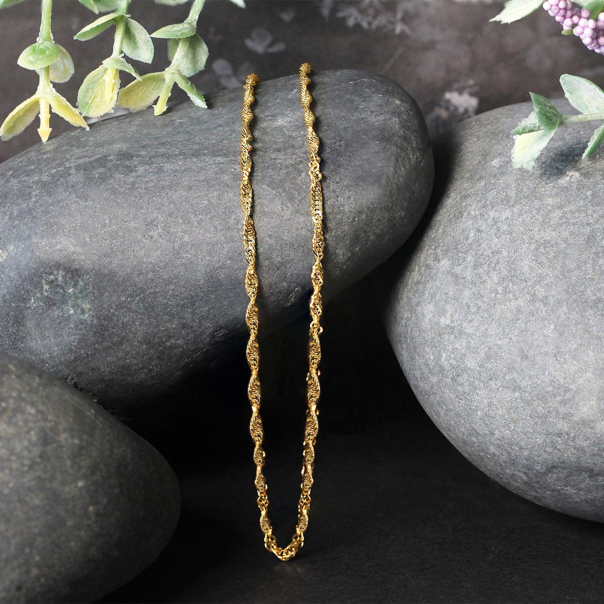 Cadena Singapur de oro amarillo de 14 quilates (1.80 mm)