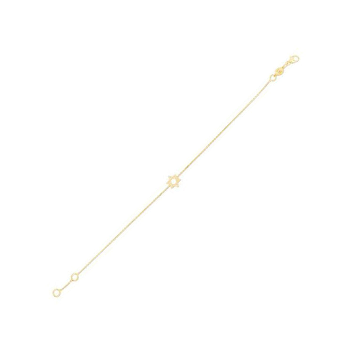 Pulsera de Oro Amarillo de 14k con Estrella de David