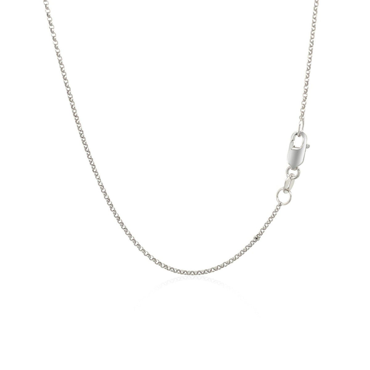 Cadena Rolo de oro blanco de 14k con corte de diamante (1.10 mm)