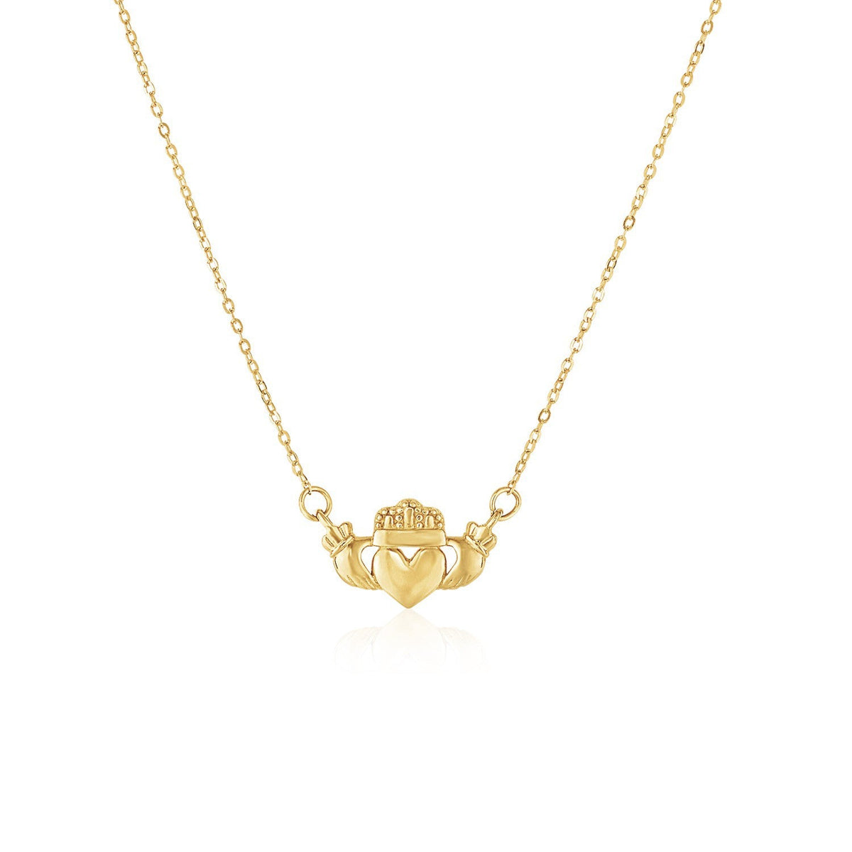 Dije de oro amarillo de 14 quilates con símbolo de Claddagh