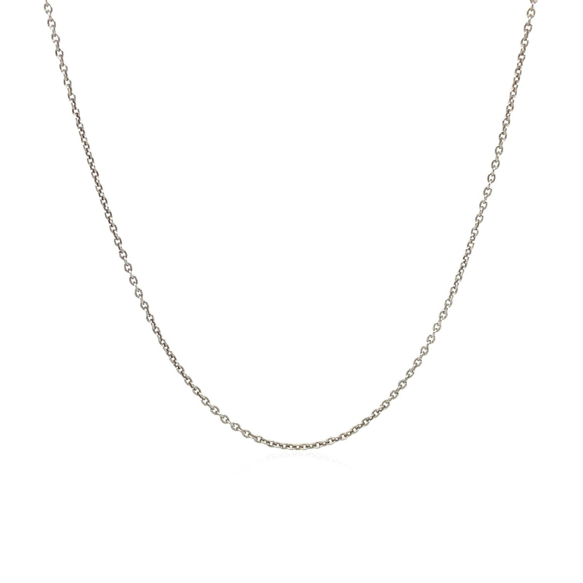14k White Gold Round Cable Link Chain (1.10 mm)
