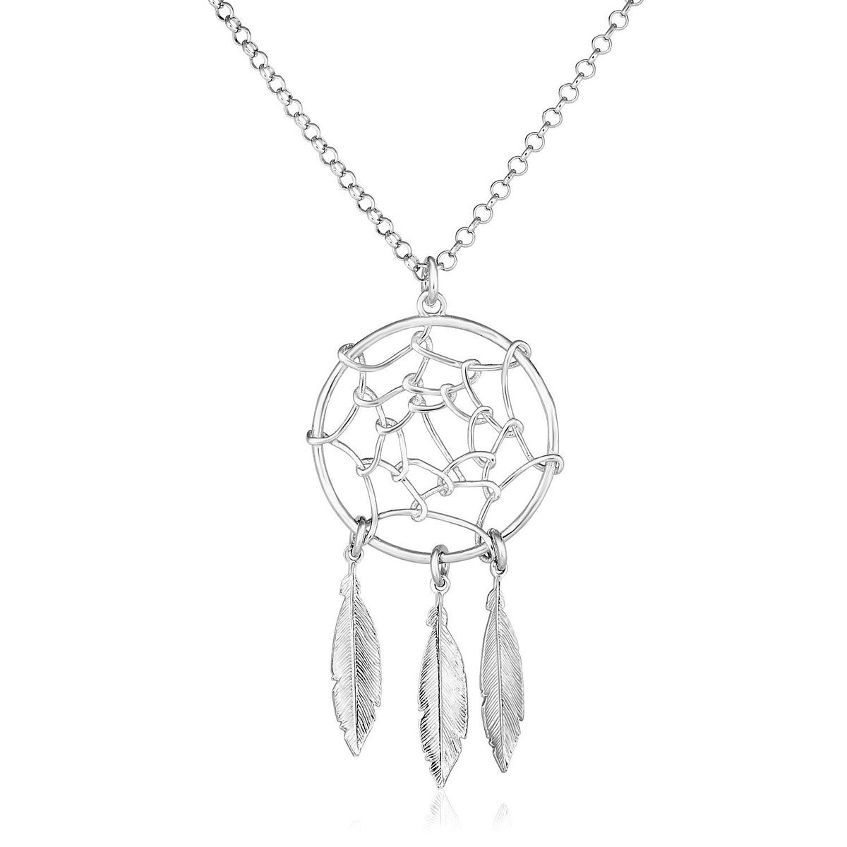 Collar de plata esterlina de 17 pulgadas con dije de atrapasueños