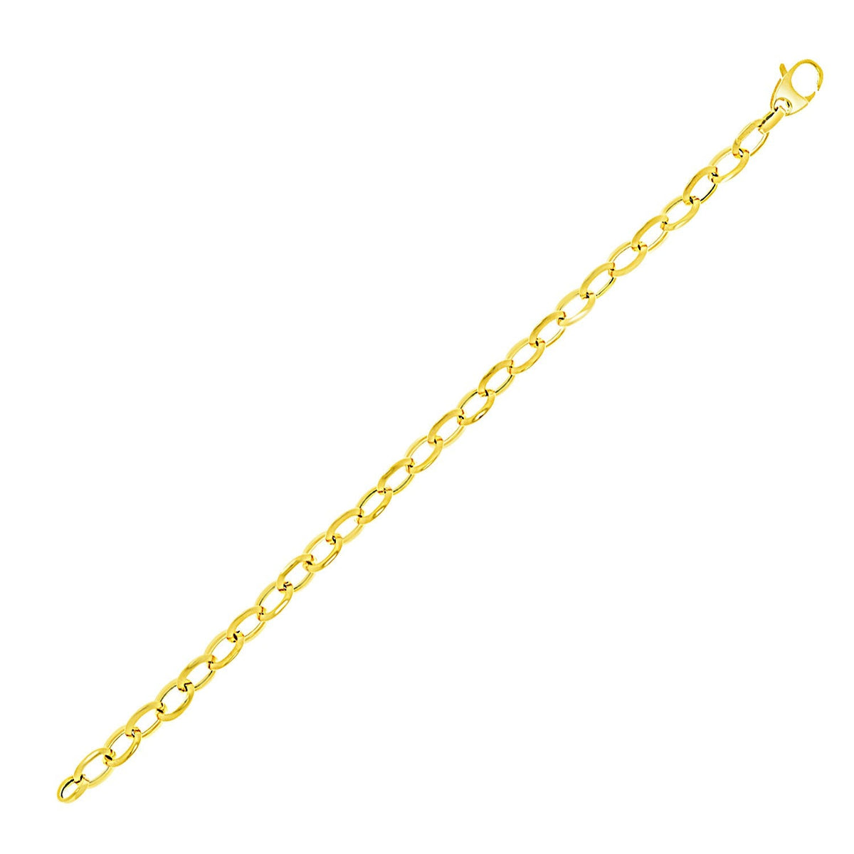 Pulsera de cadena estilo cable de oro amarillo de 14 quilates (6.35 mm)
