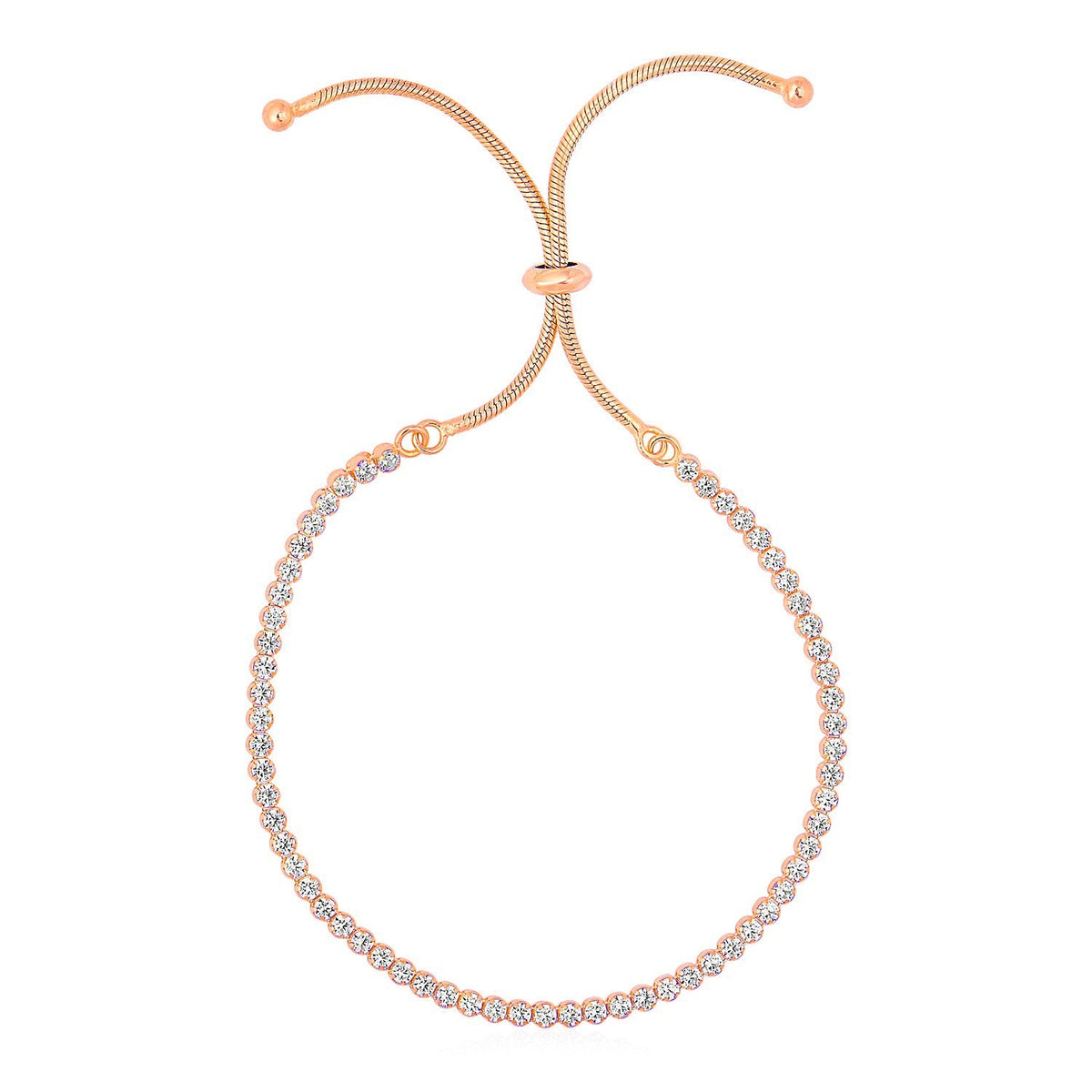 Pulsera ajustable estilo tenis con circonita cúbica en plata de ley (5.10 mm)