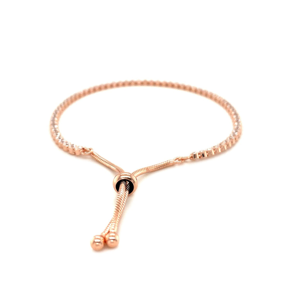 Pulsera ajustable estilo tenis con circonita cúbica en plata de ley (5.10 mm)