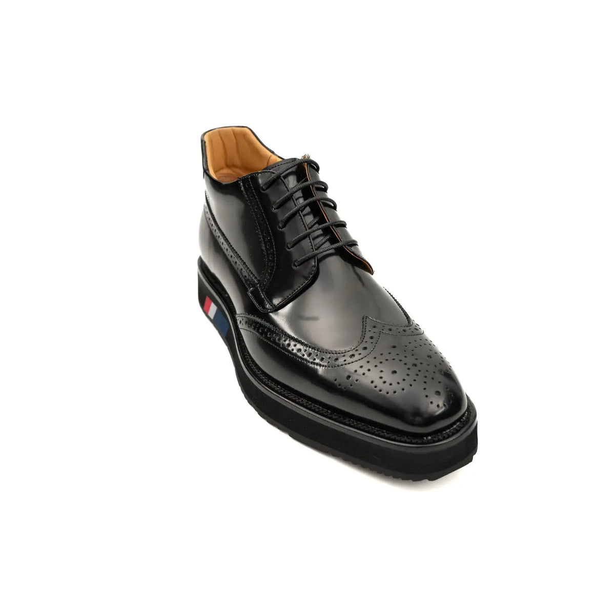 Black Platform Cow Leather Derby Shoes