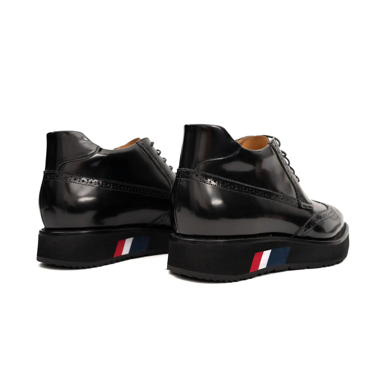 Black Platform Cow Leather Derby Shoes