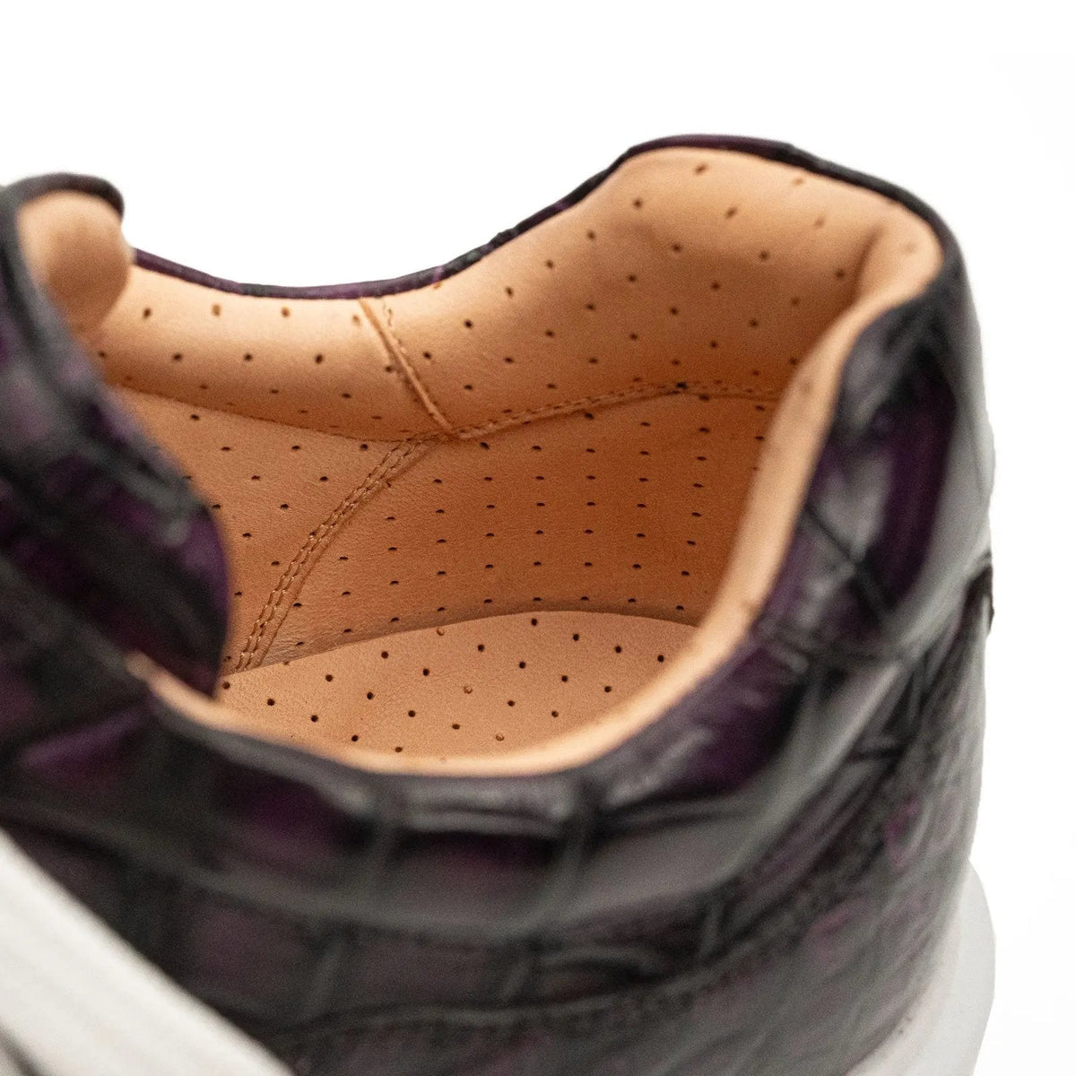 Purple Crocodile Leather Sneakers
