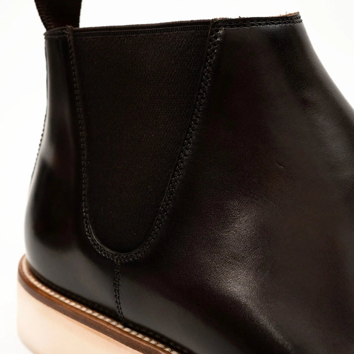 Dark Brown Plain-Toe Cow Leather Chelsea Boots