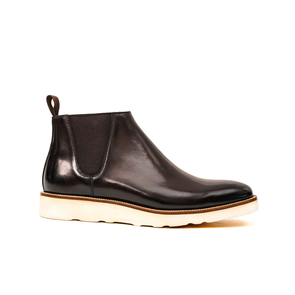 Dark Brown Plain-Toe Cow Leather Chelsea Boots