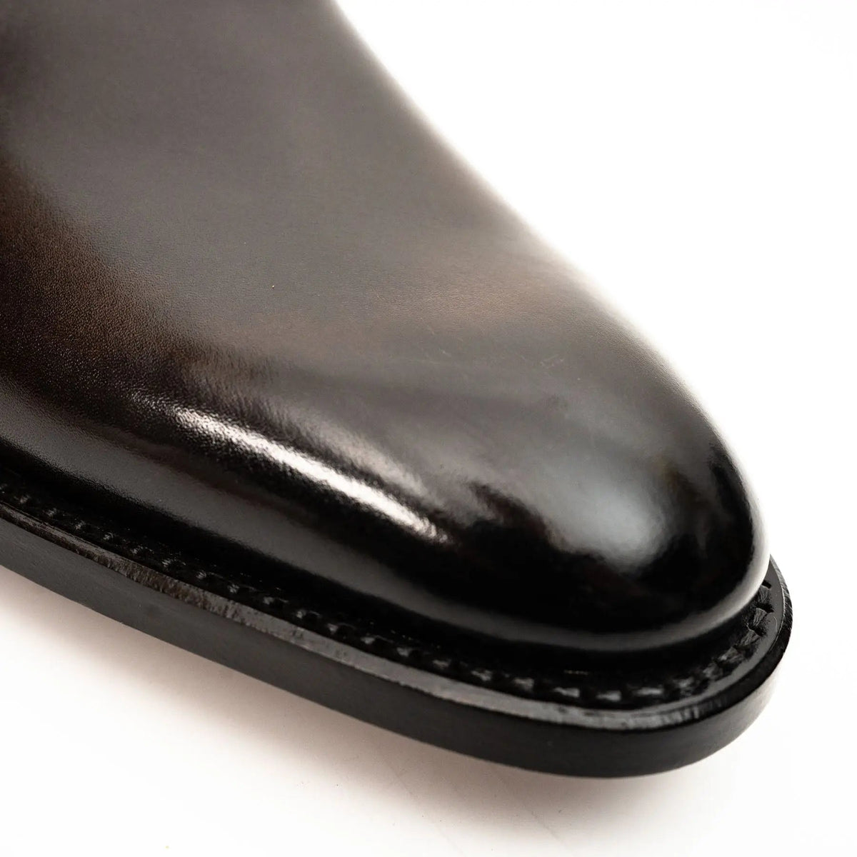 Dark Brown Plain-Toe Cow Leather Monk Shoes