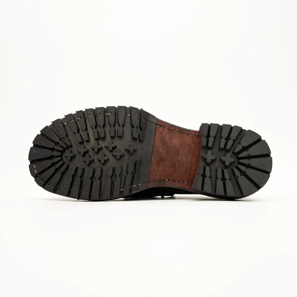 Dark Brown Plain-Toe Horse Butt Leather Derby Shoes