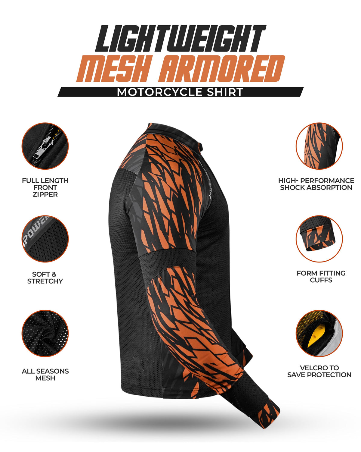 Camisa de motocicleta de malla JAG | Protección con certificación CE