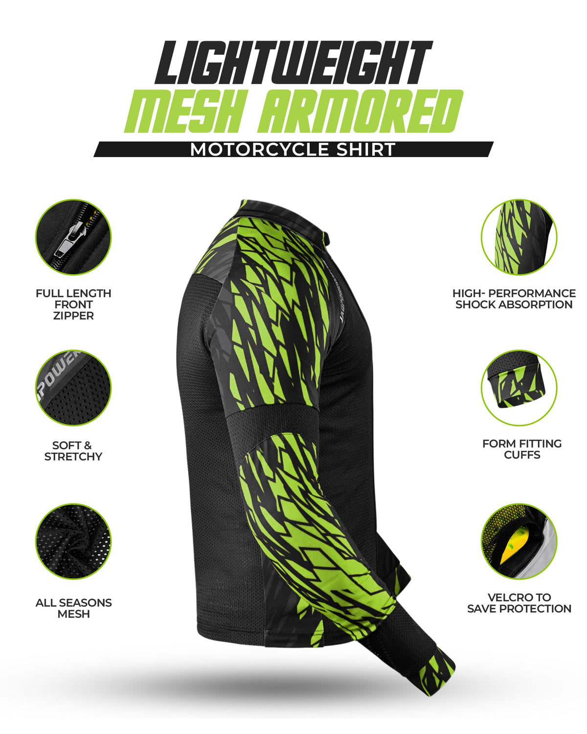 Camisa de motocicleta de malla JAG | Protección con certificación CE