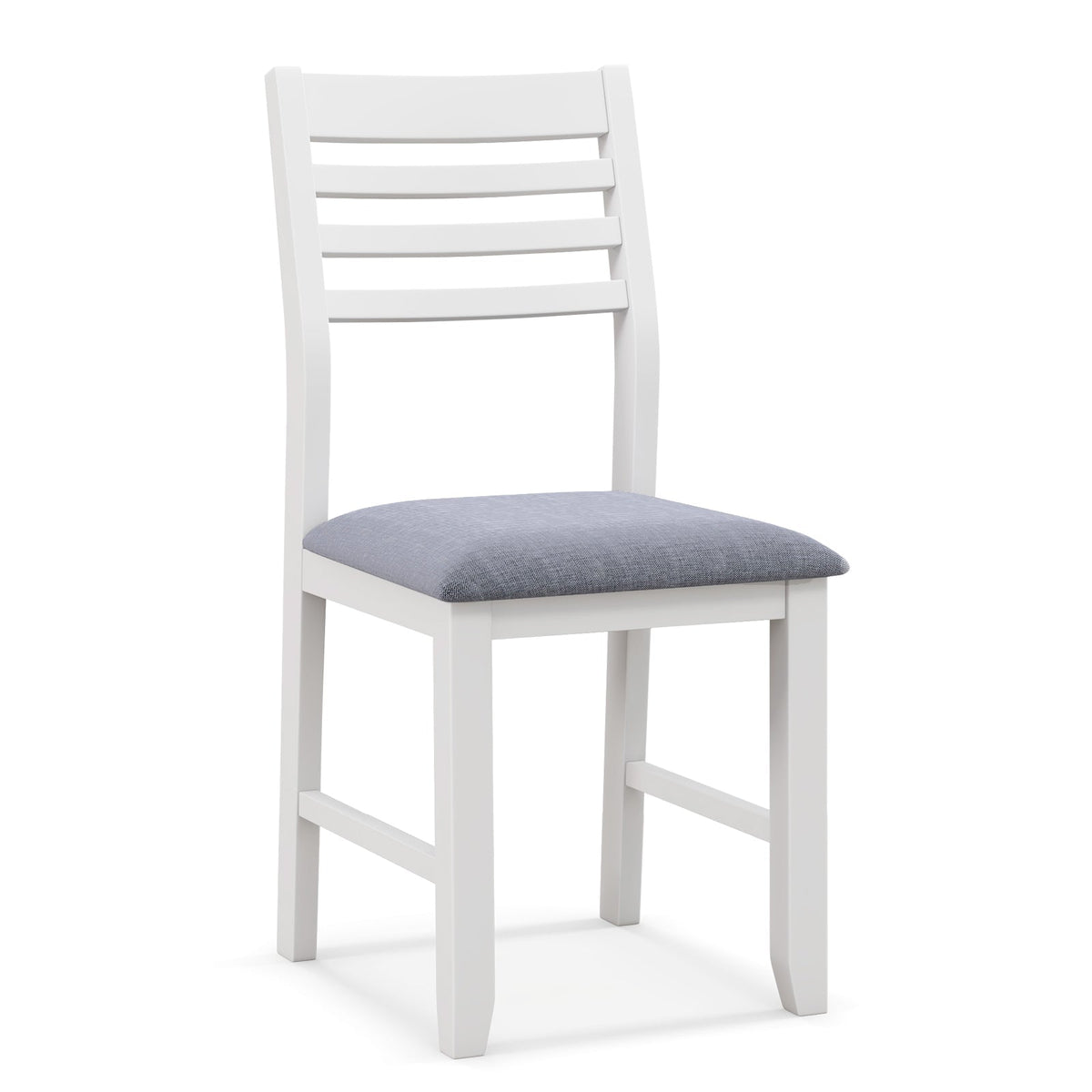Wooden Dining Chair Set of 2 with Rubber Wood Frame and Padded Cushion