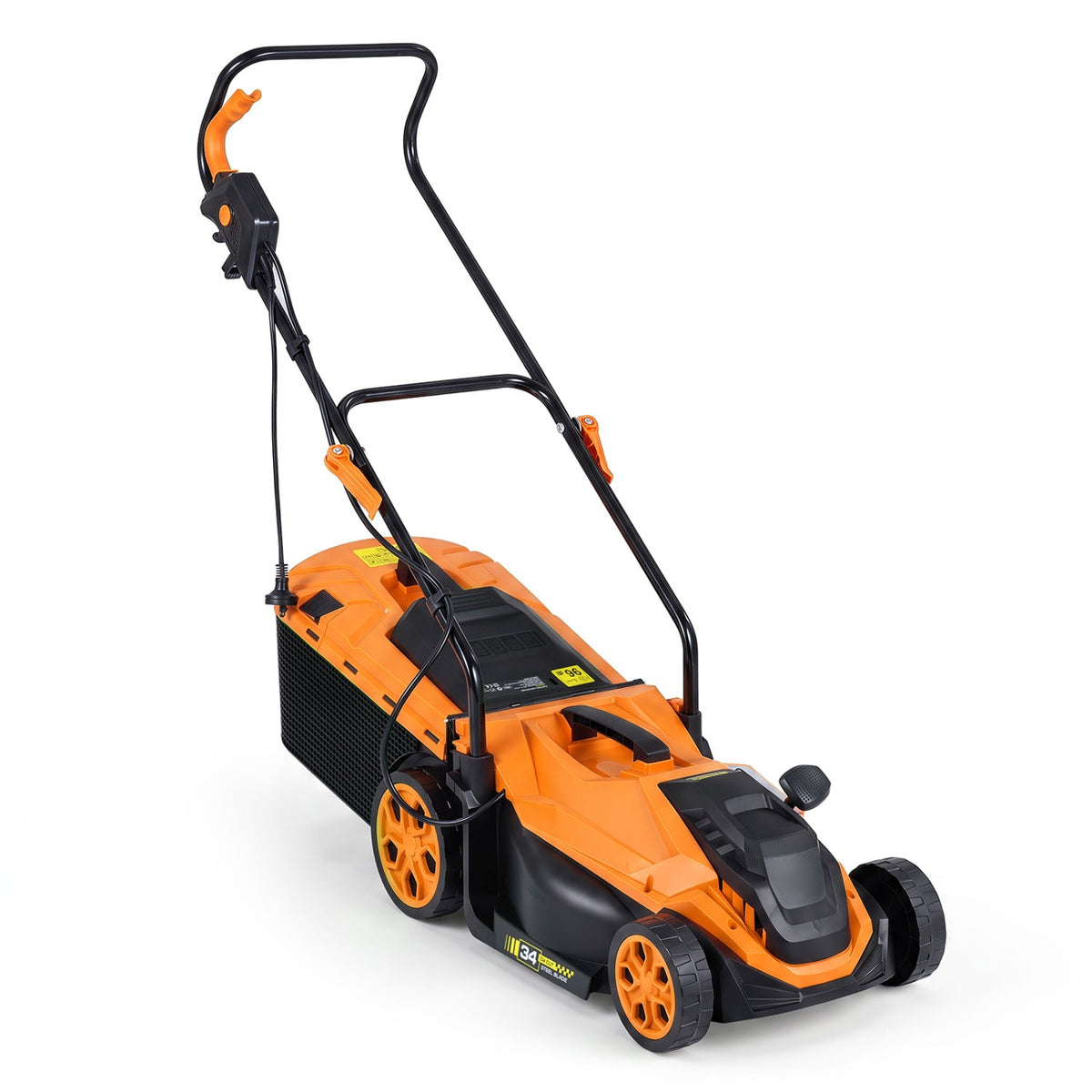 12-AMP 13.5 Inch Adjustable Electric Corded Lawn Mower with Collection Box