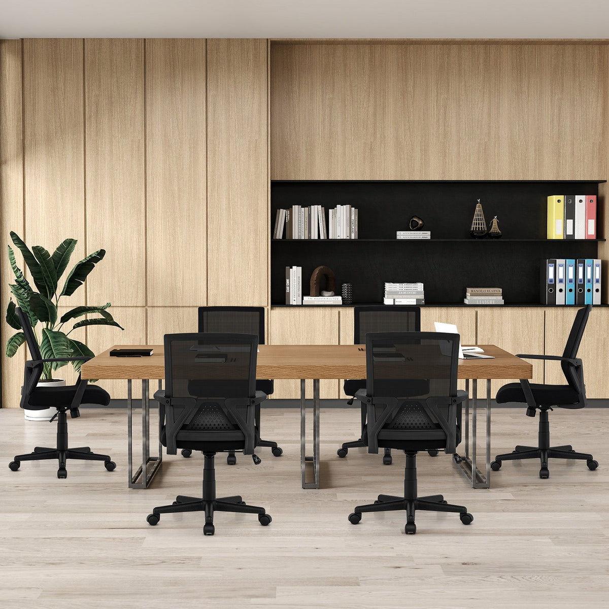 Ergonomic Desk Chair with Lumbar Support and Rocking Function-Black