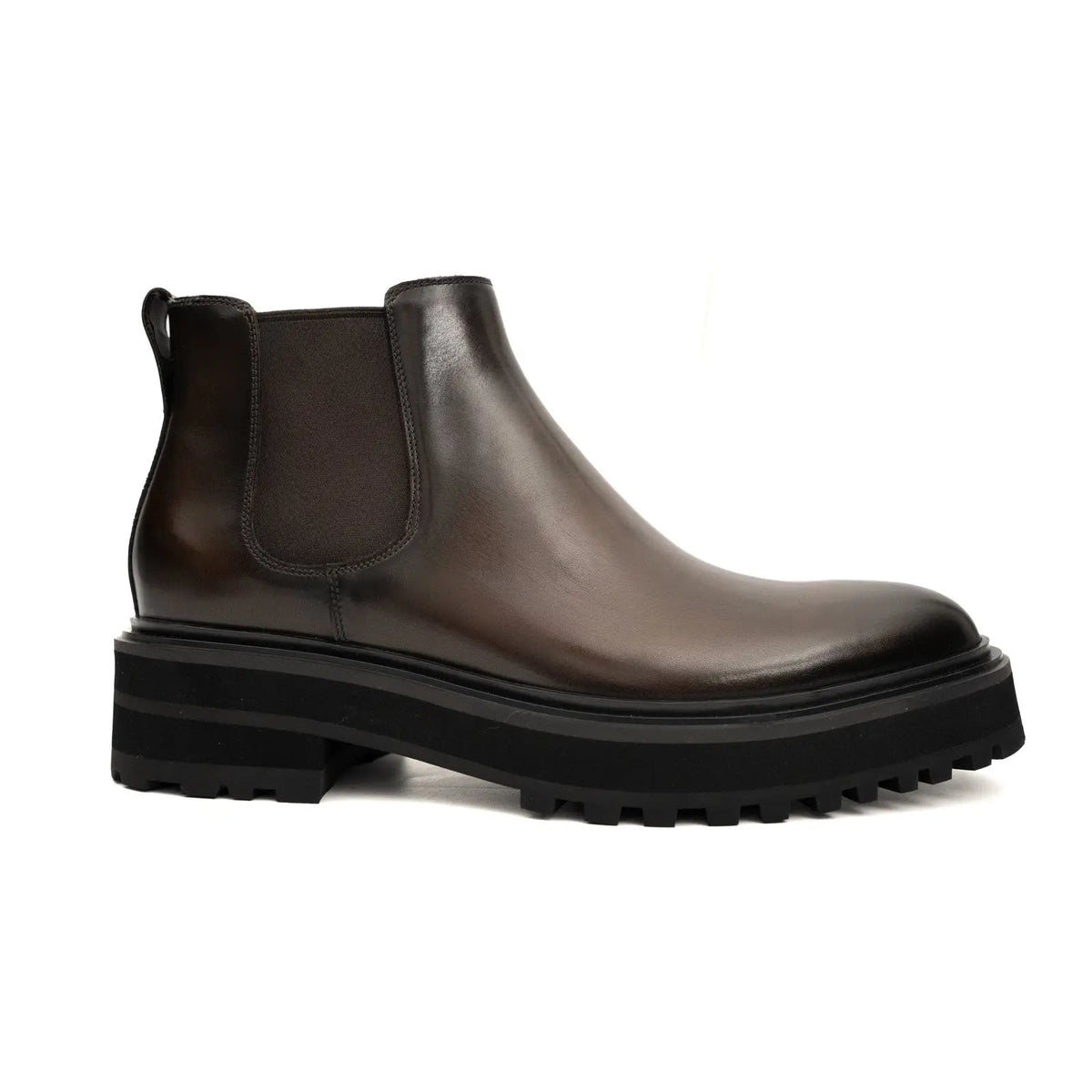 Dark Brown Cow Leather Chelsea Boots