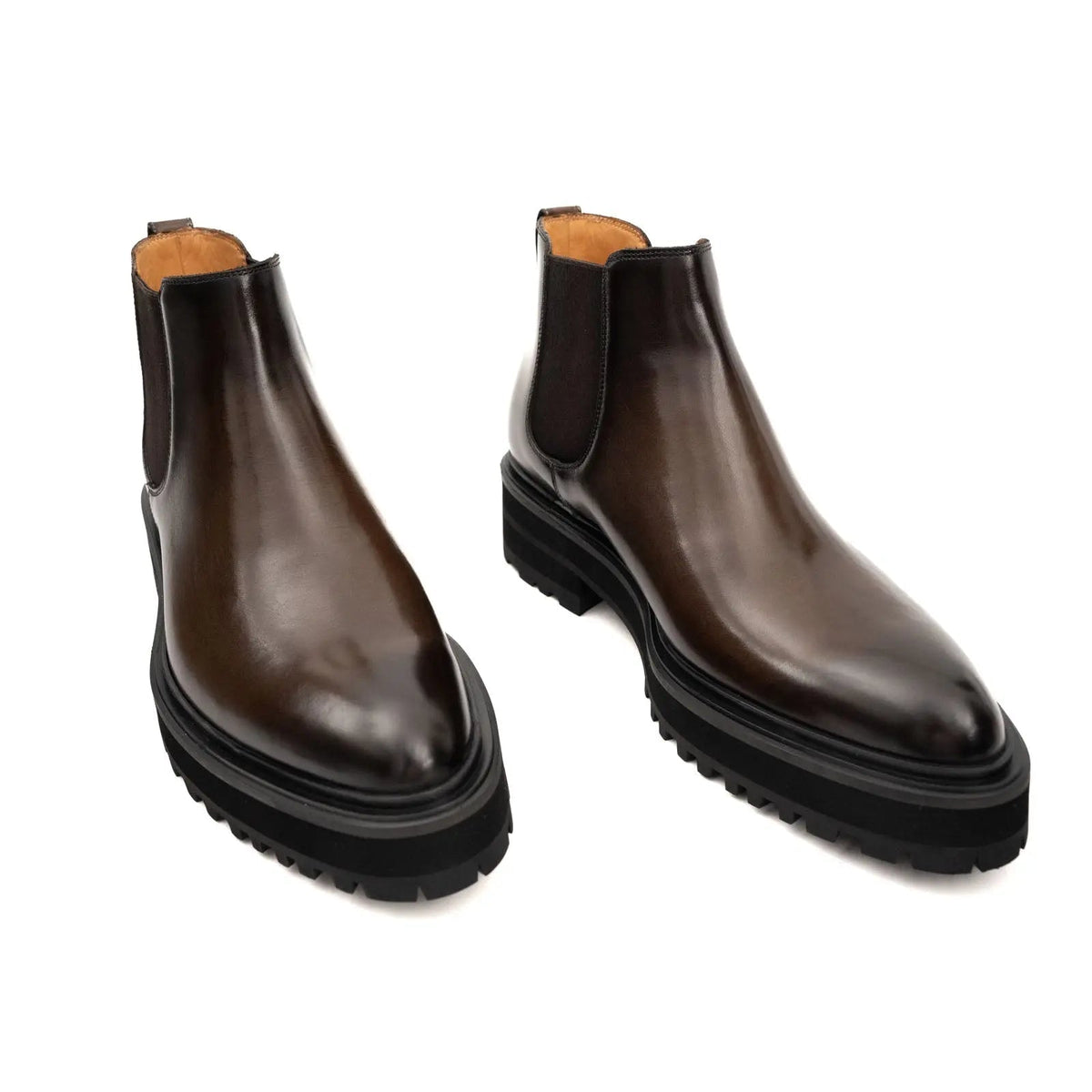 Dark Brown Cow Leather Chelsea Boots
