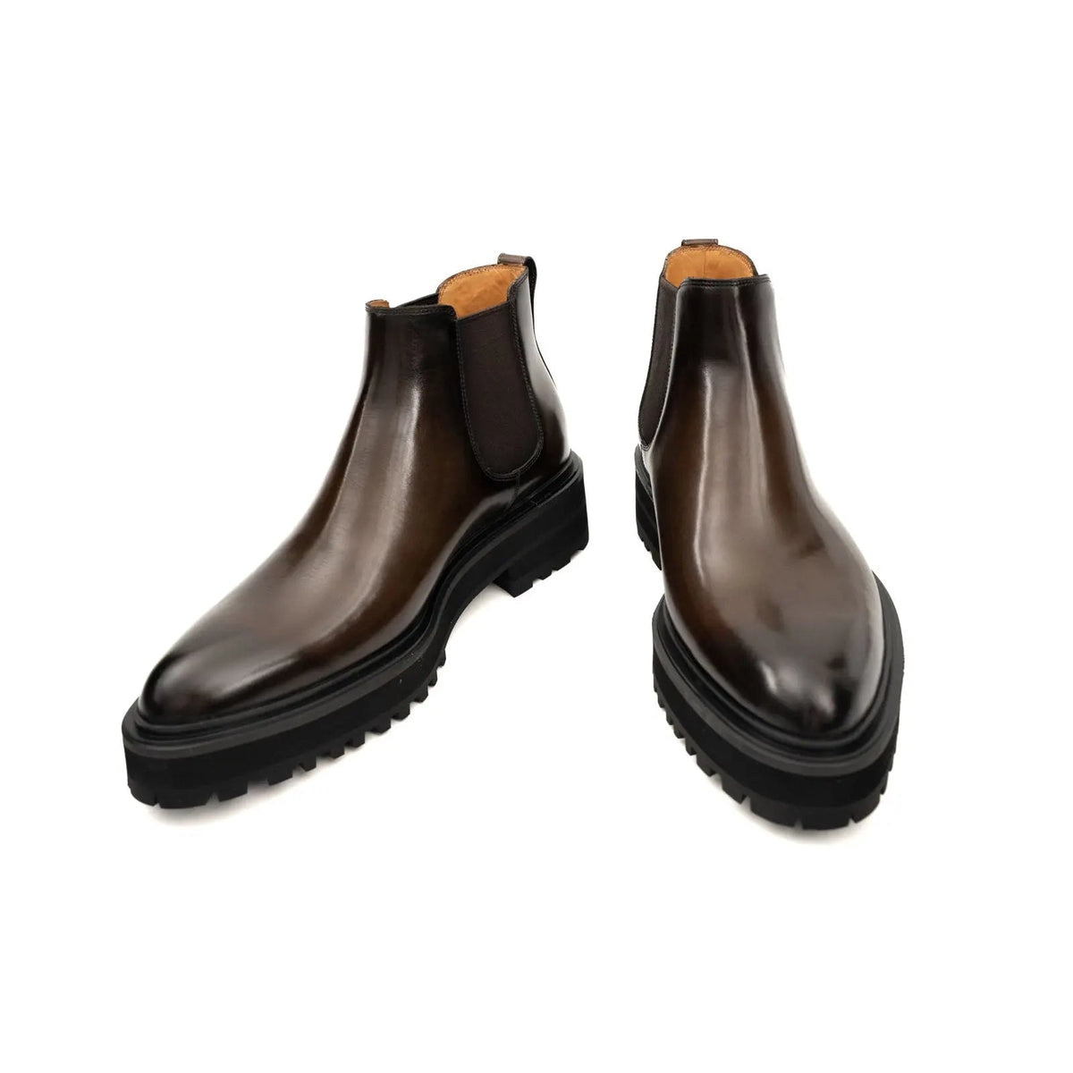 Dark Brown Cow Leather Chelsea Boots