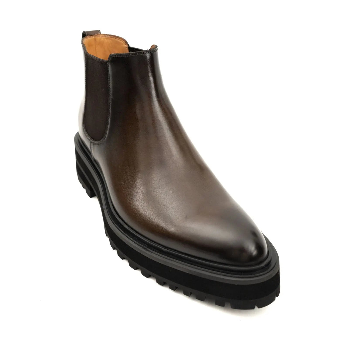 Dark Brown Cow Leather Chelsea Boots