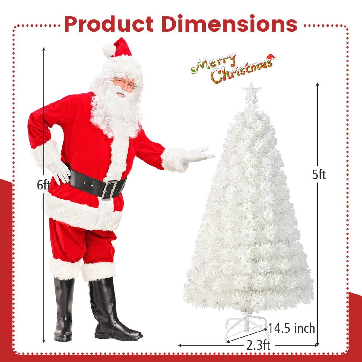 6/7 Feet Pre-Lit Fiber Optic White Snow-Flocked Artificial Christmas Tree
