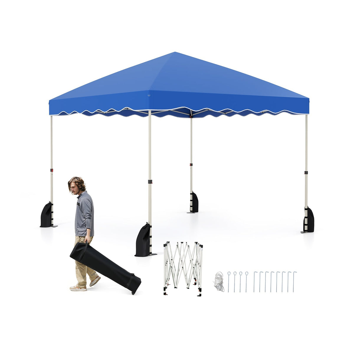 Carpa plegable instantánea de 3 x 3 metros con bolsa con ruedas