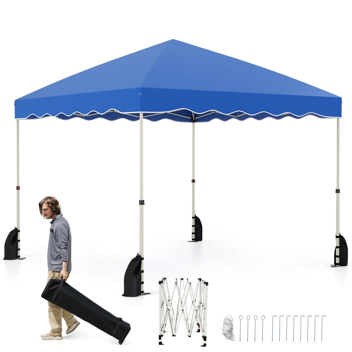 Carpa plegable instantánea de 3 x 3 metros con bolsa con ruedas