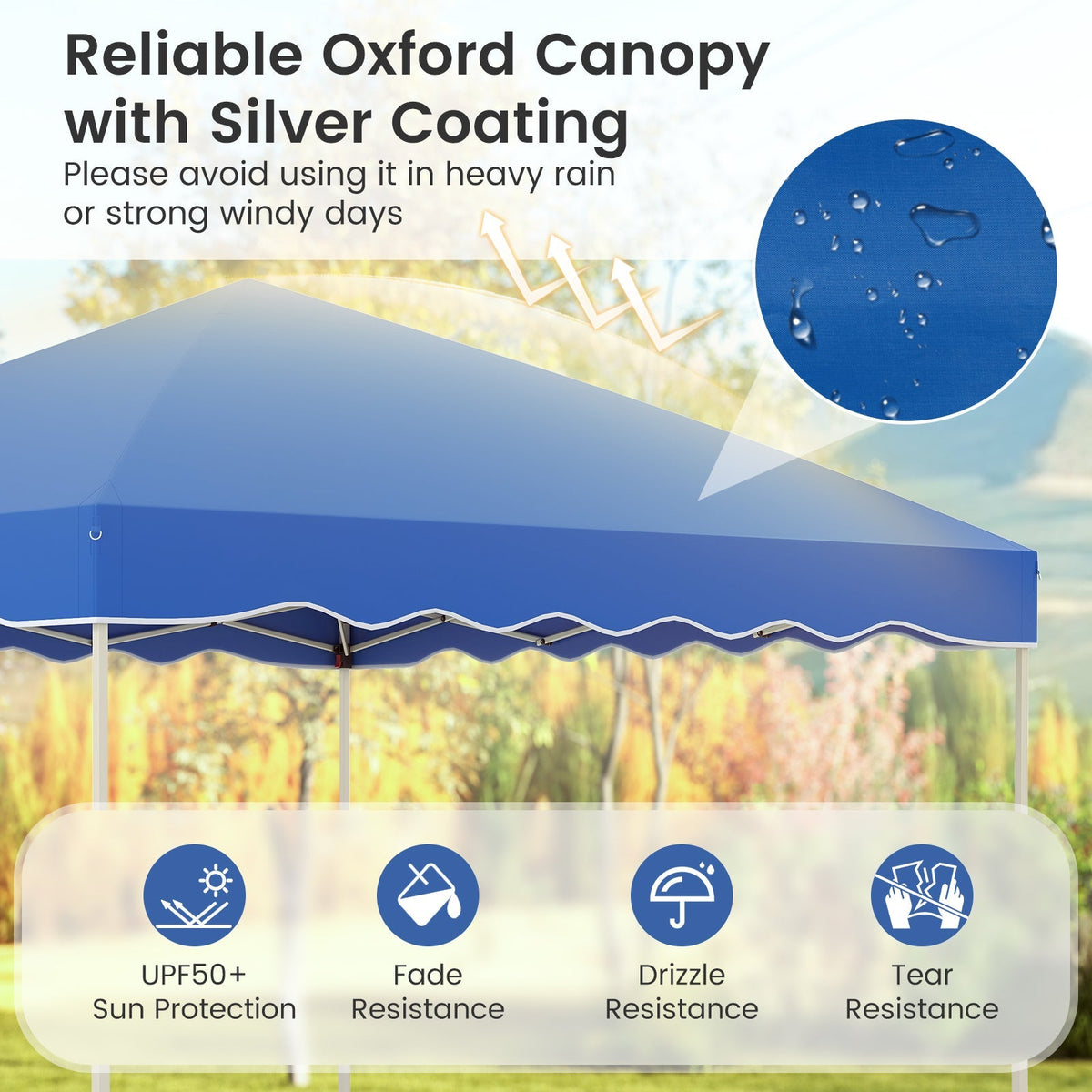 Carpa plegable instantánea de 3 x 3 metros con bolsa con ruedas