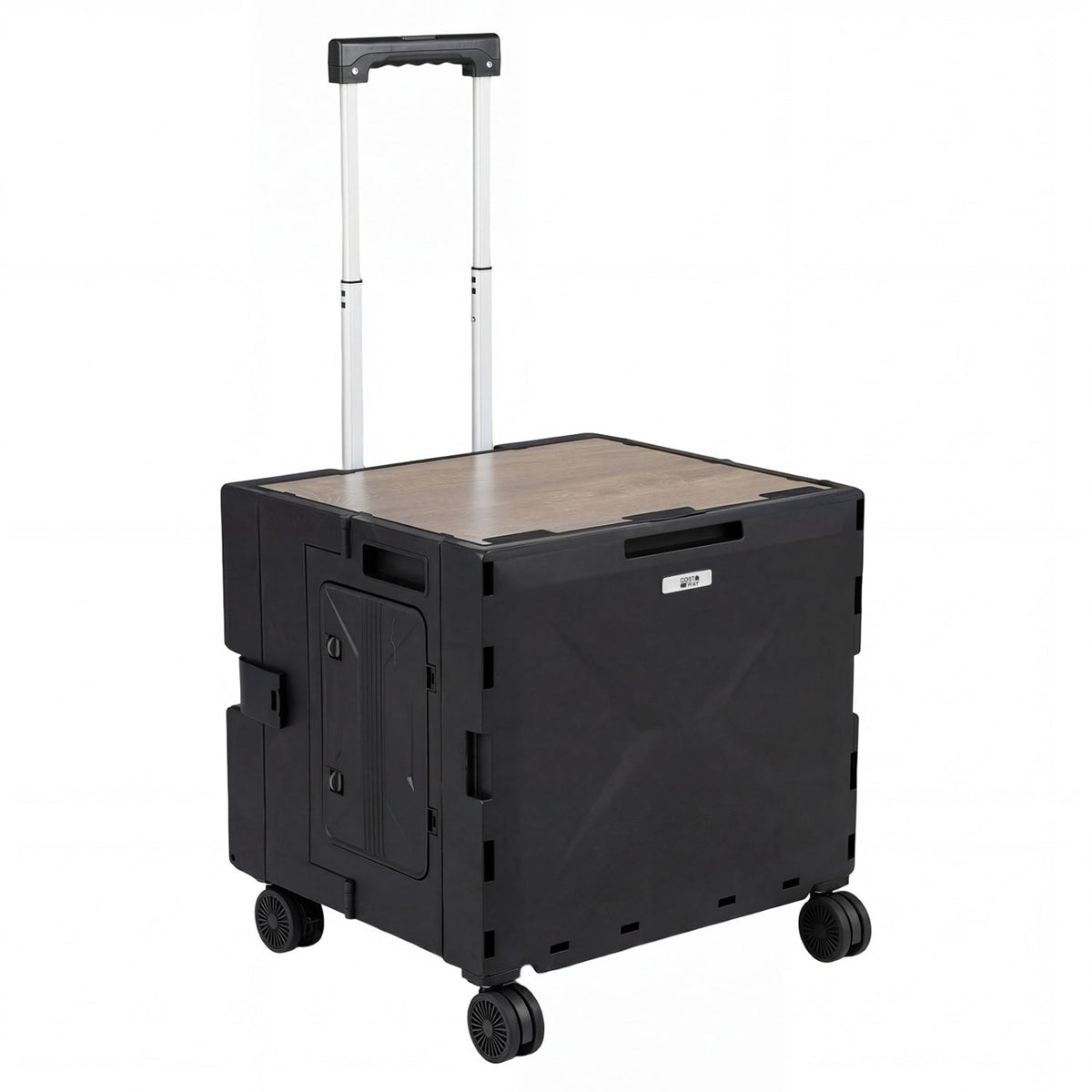 Foldable Utility Cart on 4 Rotate Wheels with Cup Holder
