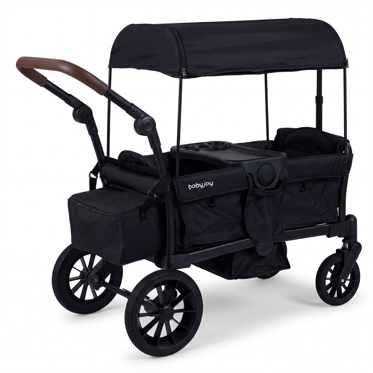 Foldable Wagon Stroller for 2 Kids Double Seater Toddler Stroller with Removable Canopy