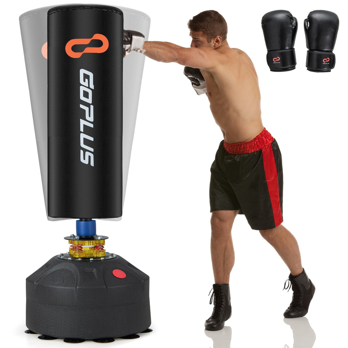Saco de boxeo independiente para kickboxing con base de pie y ventosa
