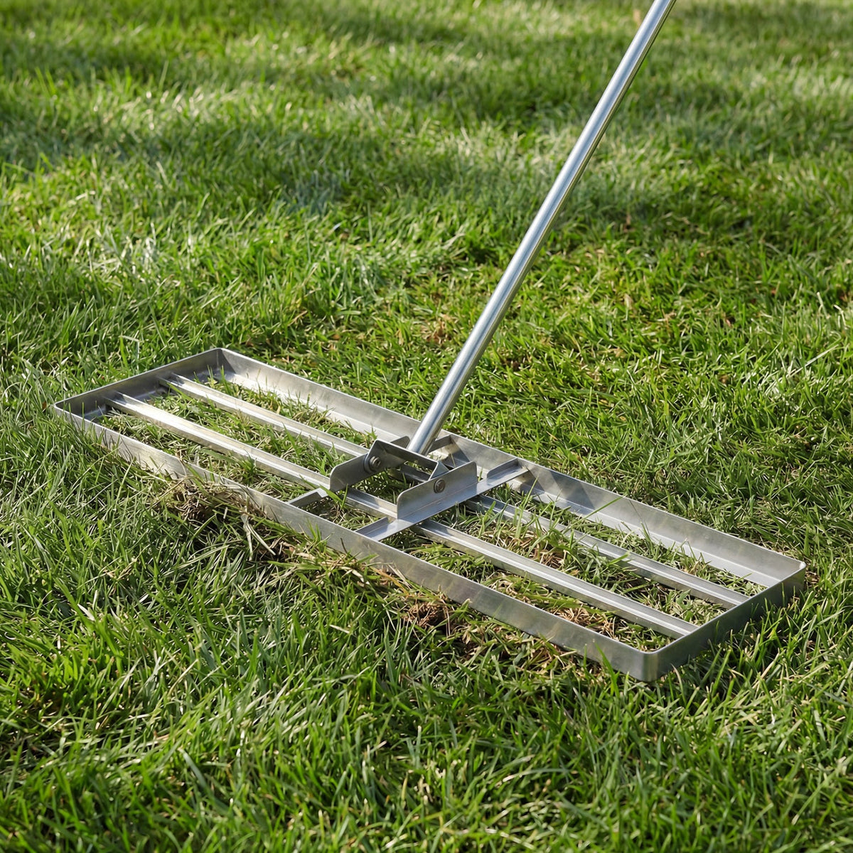 36 x 10 Inch Lawn Leveling Rake with Ergonomic Handle