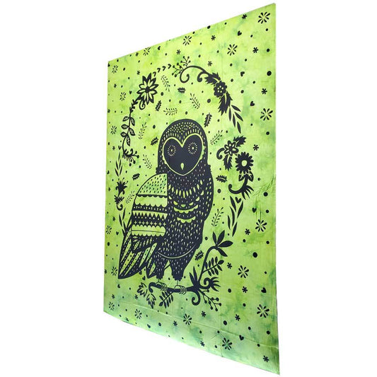 Psychedelic Owl Tapestry Wall Hanging Boho Dorm Decor