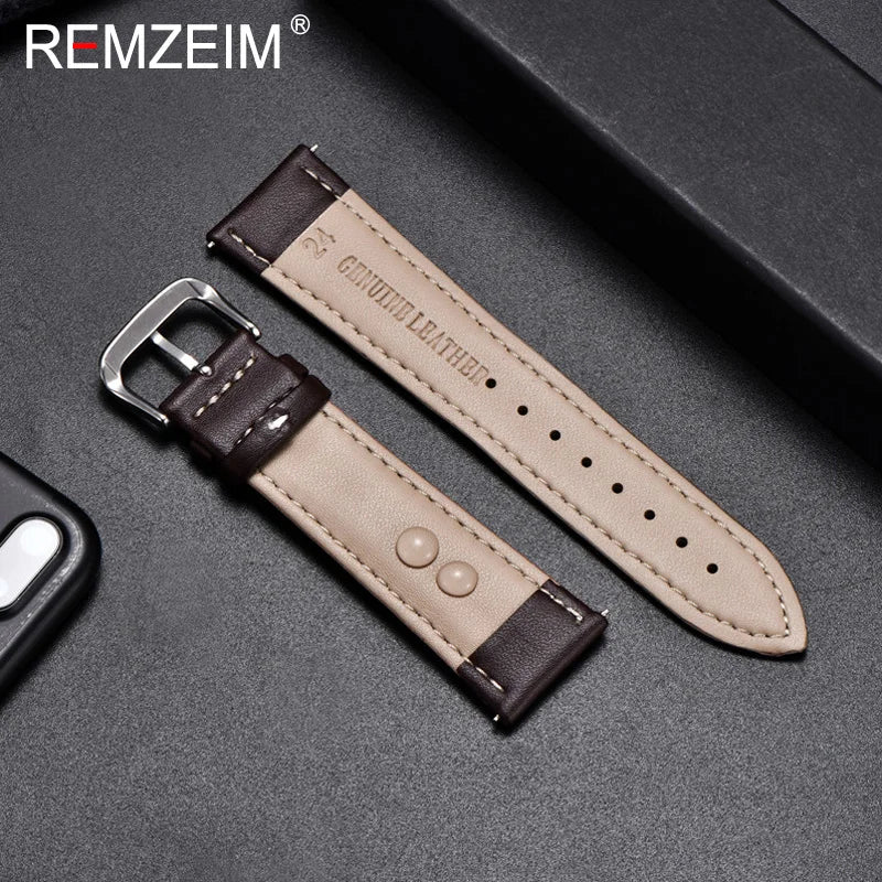 OnePlus Leather Watch Band, Soft Calfskin Strap with Silver Buckle