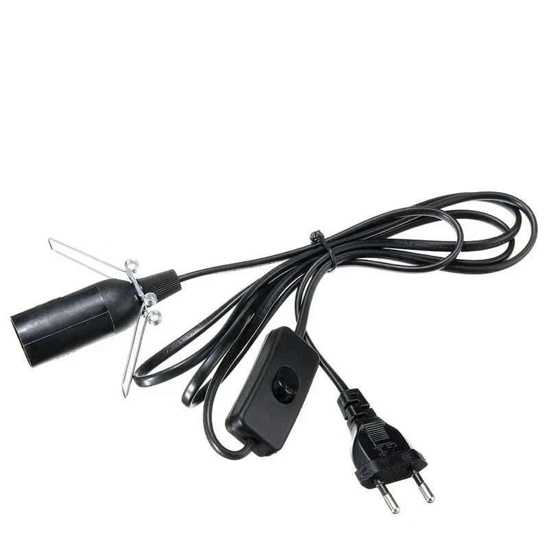 Cable de lámpara con interruptor regulador E14 Soporte de lámpara colgante Casquillo de bombillas Enchufe europeo Cable de alimentación de 1,8 m Base de lámpara de lava
