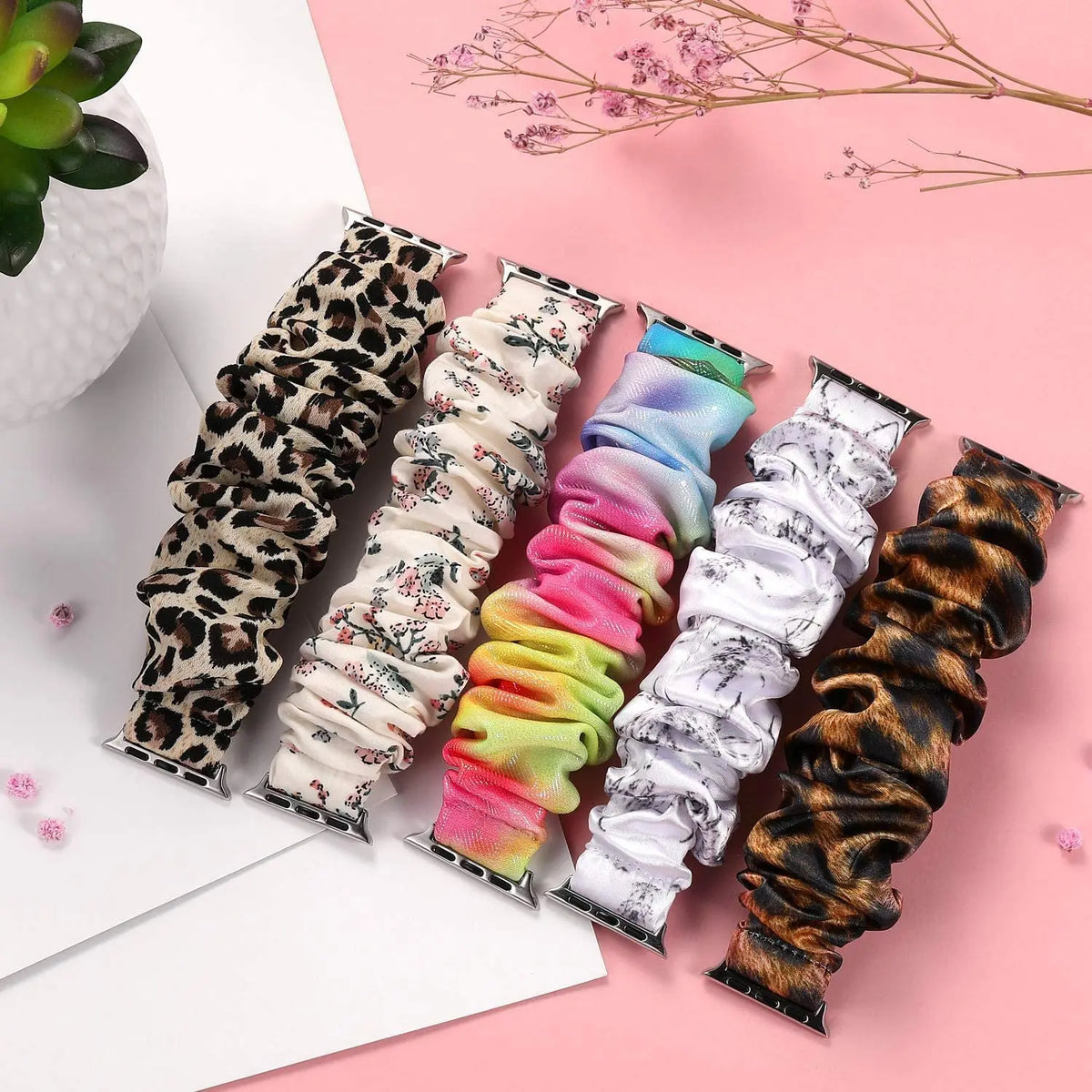 Apple Watch Scrunchie Strap - Soft Elastic Nylon Loop Band