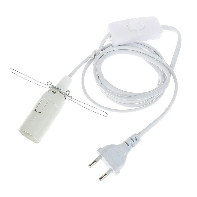 Cable de lámpara con interruptor regulador E14 Soporte de lámpara colgante Casquillo de bombillas Enchufe europeo Cable de alimentación de 1,8 m Base de lámpara de lava