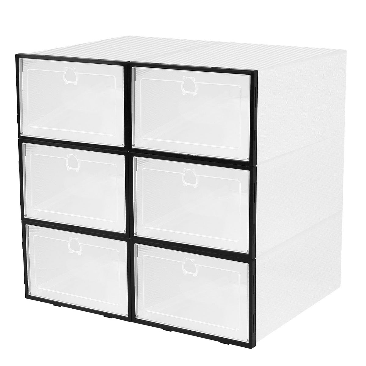Collapsible Shoe Box Stackable Organizer - White