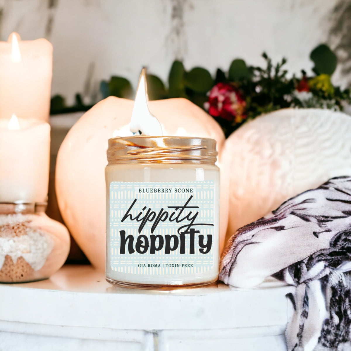Blueberry Scone Scented Candle, Hand Poured Soy Wax, Cozy Bakery Aroma