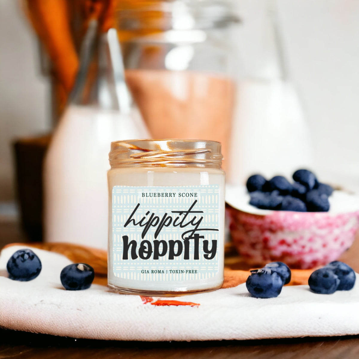 Blueberry Scone Scented Candle, Hand Poured Soy Wax, Cozy Bakery Aroma
