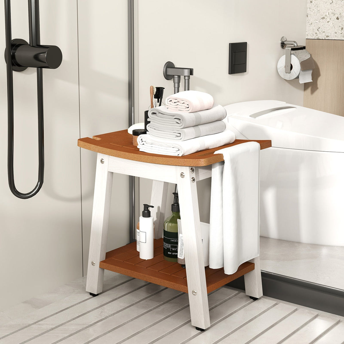 HIPS Shower Bench Seat with Handle Shower Head