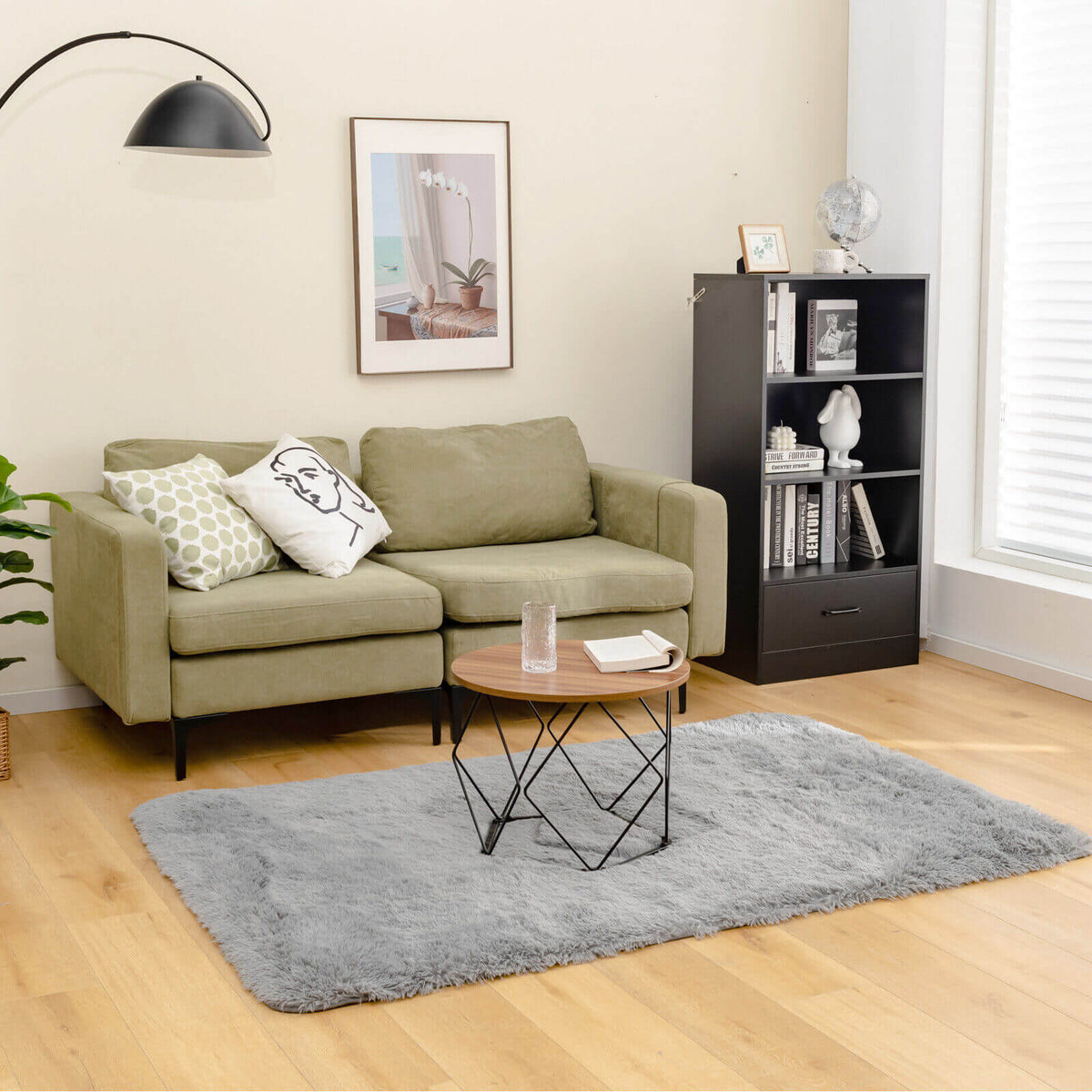 4x6 Feet Modern Soft Shag Rug with Non