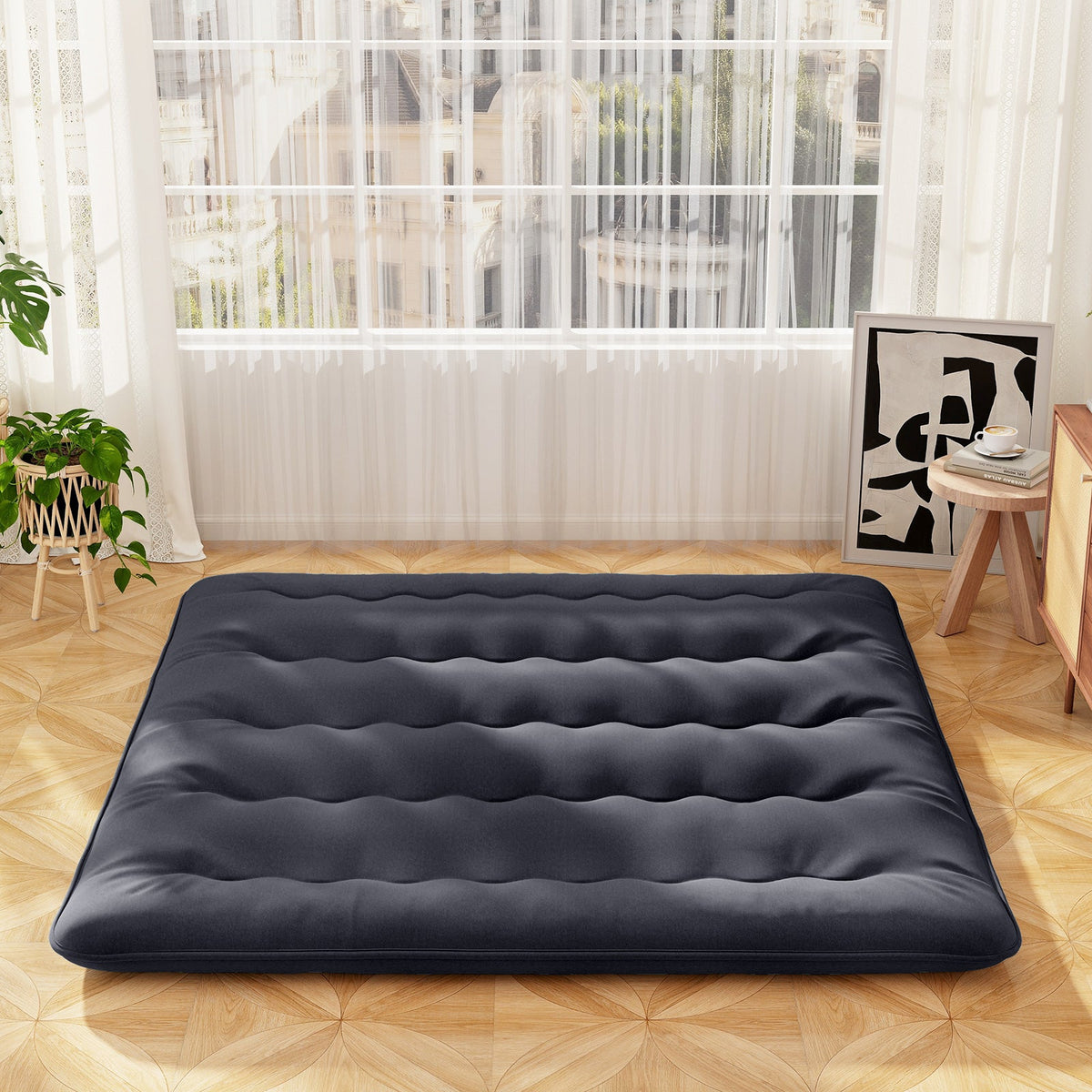 Futon Mattress with Washable Cover and Foldable Mat