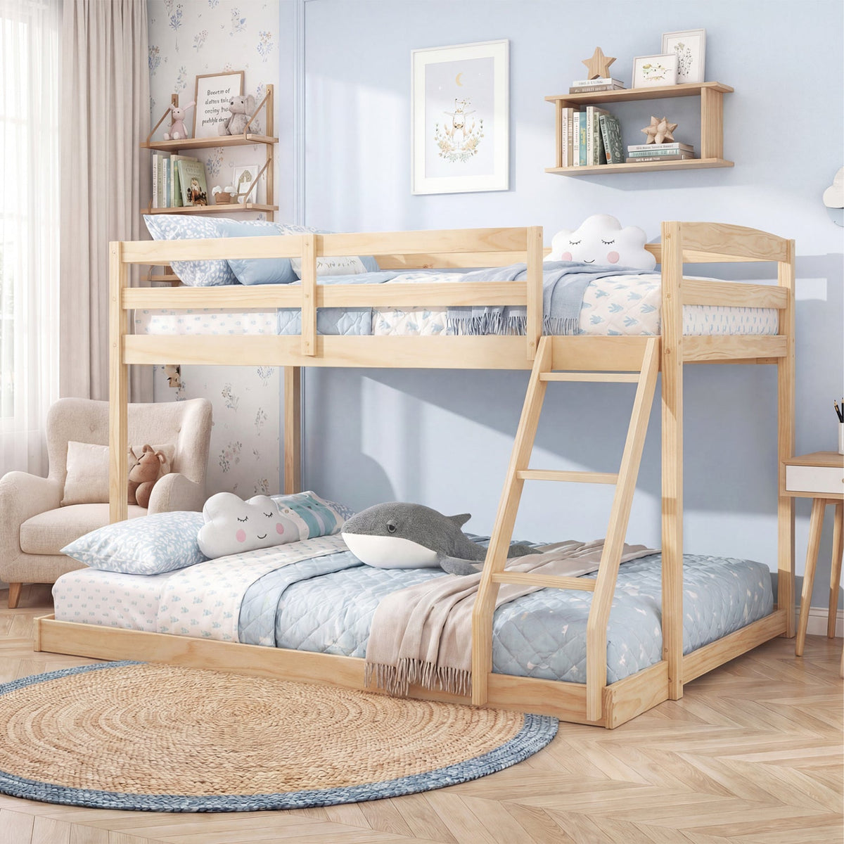 Twin Over Full Bunk Bed Low Floor Bunk Bed Frame