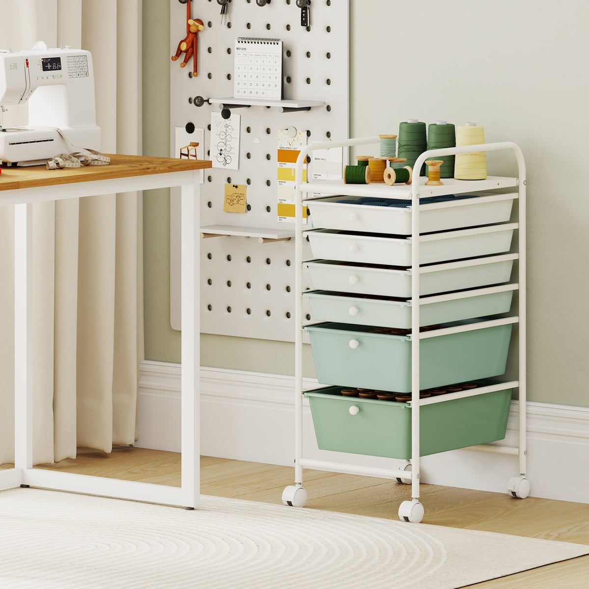 6 Drawers Rolling Storage Cart Organizer