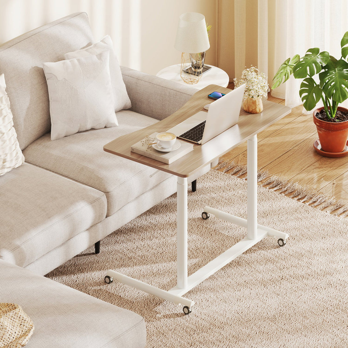 Height Adjustable Computer Desk Sit to Stand Rolling